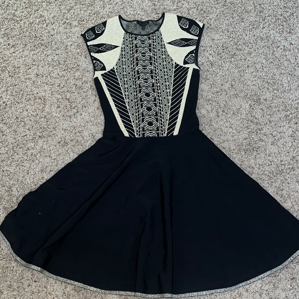 Ted Baker Black & Gold Dress